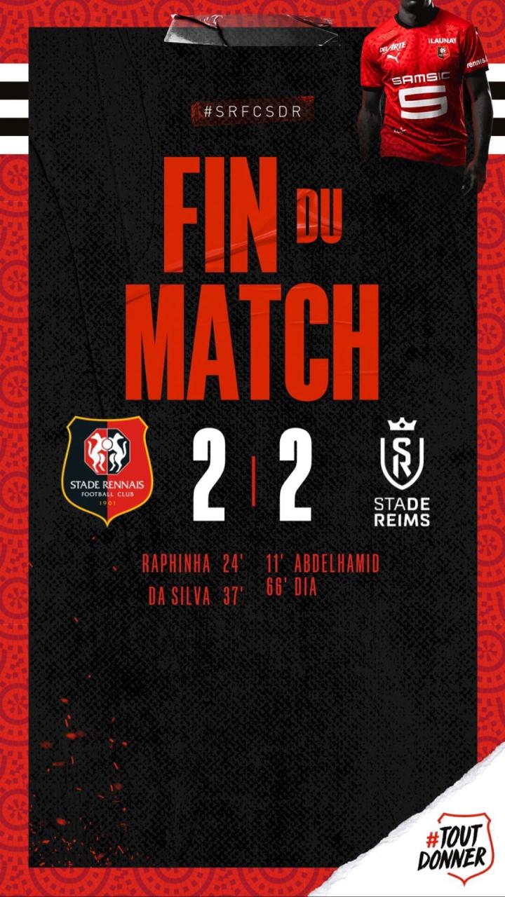 雷恩客场逼平对手，联赛积分榜上涨的简单介绍